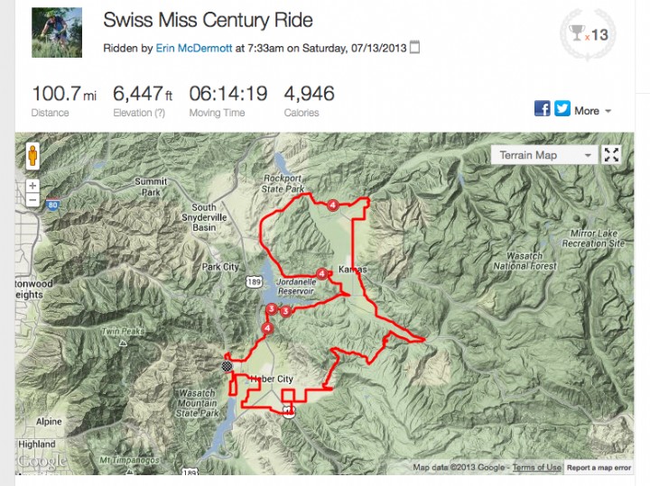 Map of the Swiss Miss Country Ride