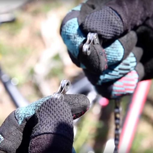 Repairing a broken mountain bike chain