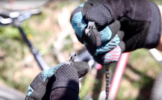 Repairing a broken mountain bike chain
