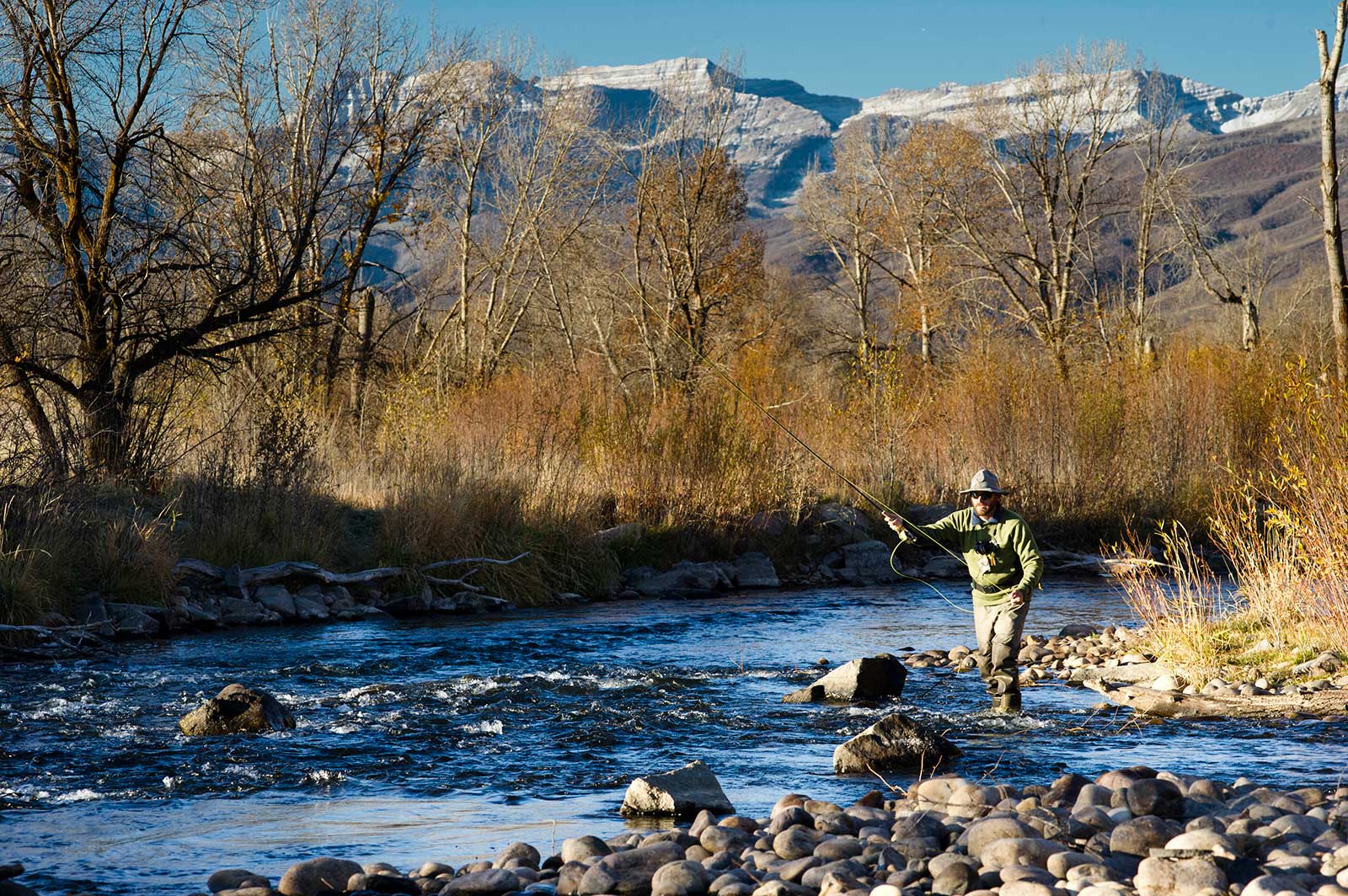 Fly fishing below Mount Timpanogos near the Colorado Plateau