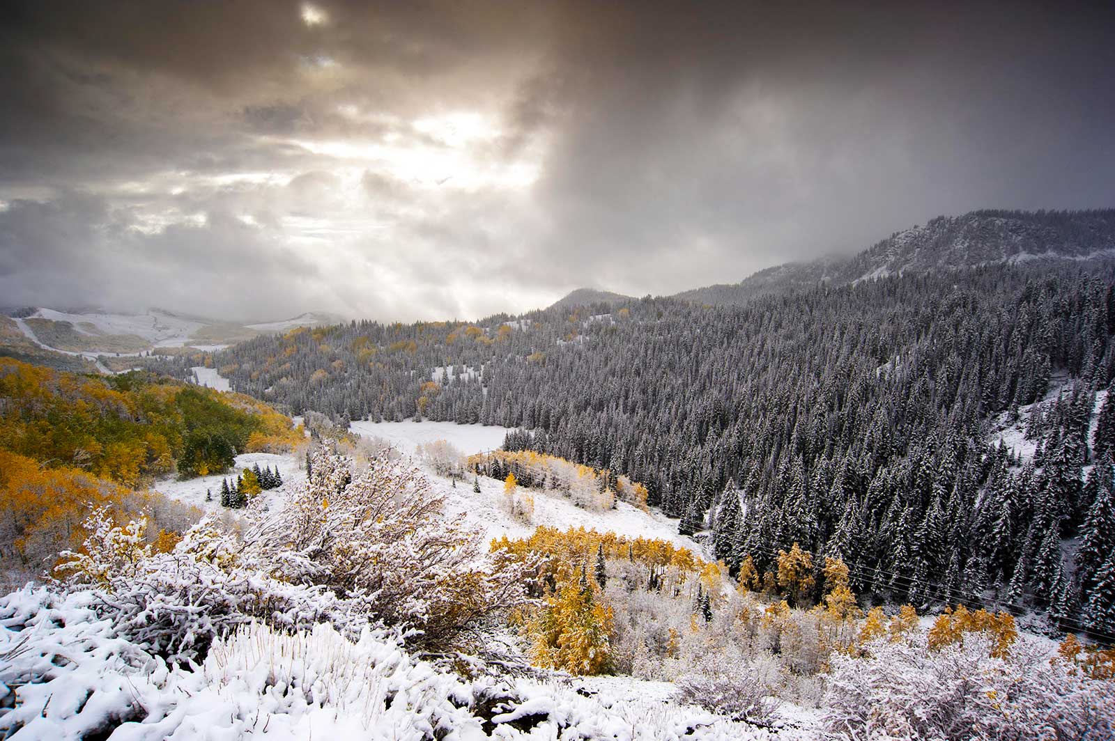 Early-season snow in Park City, UT