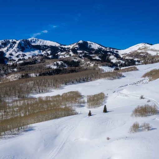 Aerial view of Bonanza Flats in Park City, UT