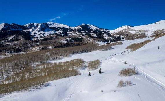 Aerial view of Bonanza Flats in Park City, UT
