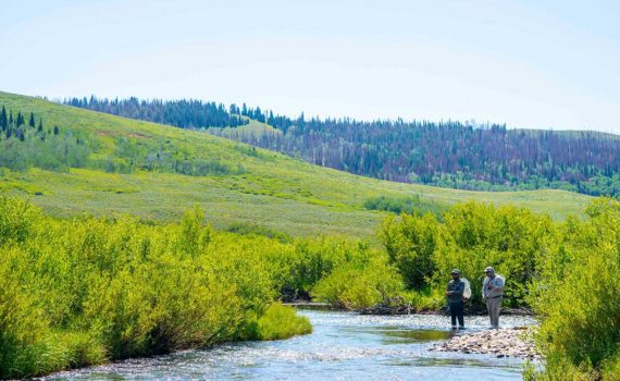 two anglers on a creek in northern utah