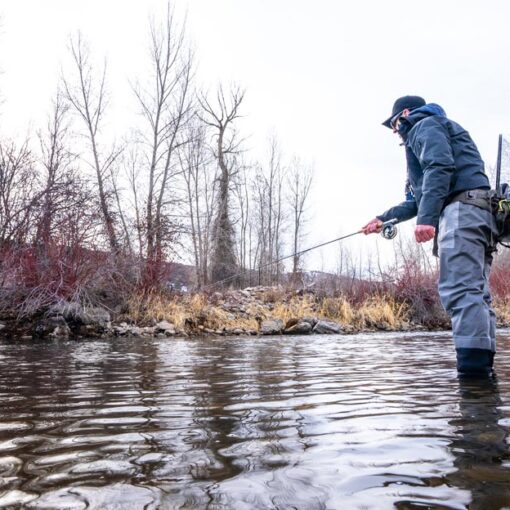 Jans fly shop employee fishes for trout near Park City, Utah.