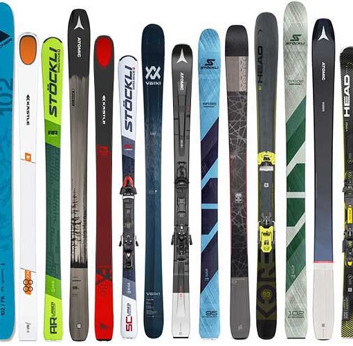 A selection of skis from the Jans 2021/22 ski wall.