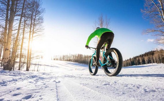 White Pine Touring guide fat bikes at Bonanza Flat in Park City, UT.