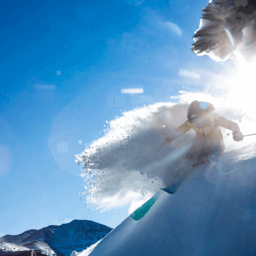 Fischer athlete slashes a turn on 2022/22 Ranger skis.