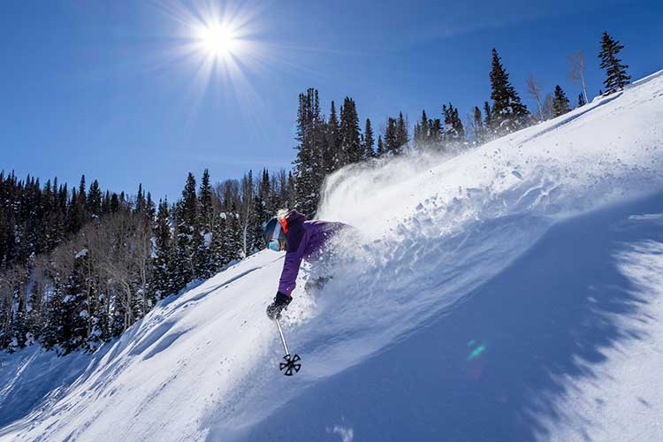 Jans Expert soars into deep powder at Deer Valley's Daly Bowl