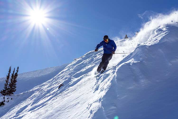 daly-chute-EDITED-DV Jans Expert drops into Daly Chute #1 on a sunny bluebird day at Deer Valley Resort